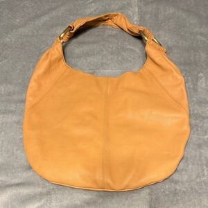 Anne Klein-Tan Leather Hobo Bag